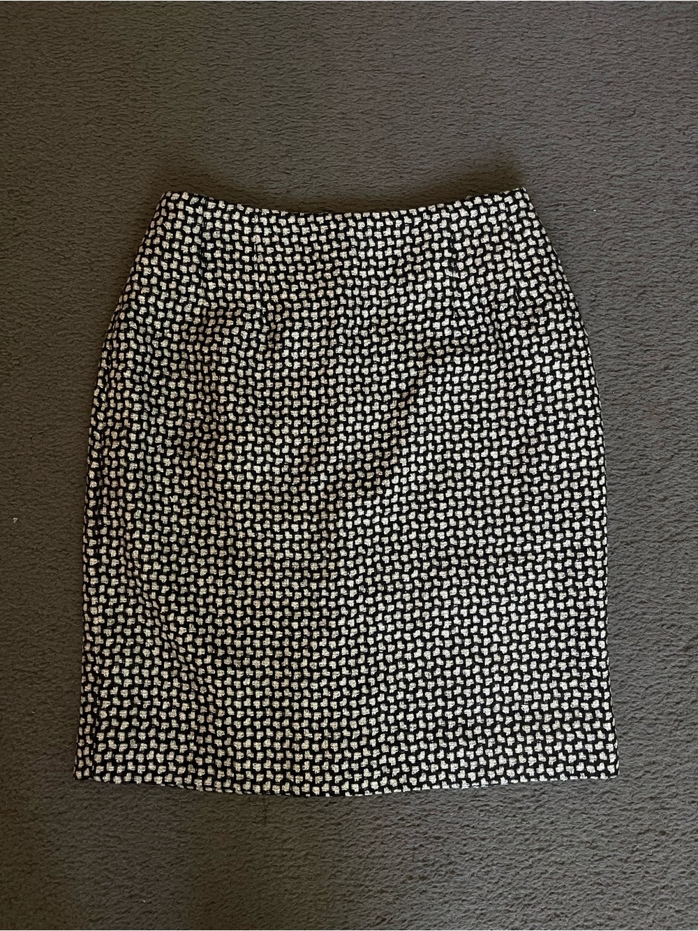 Saks Fifth Avenue Black and White Textured Pencil Skirt